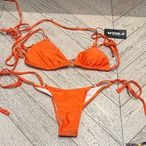 Doublju Vibrant Orange Bikini Set